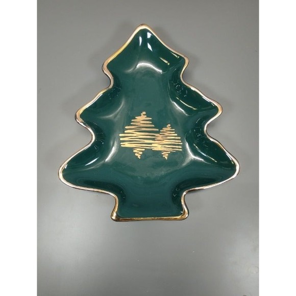 VINTAGE 1994 May Department Stores Company Tree Decal Candy Dish w/ Gold Accents - Picture 2 of 6